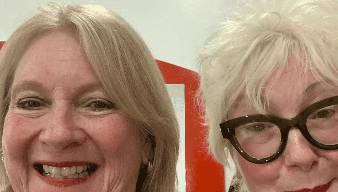 Jenny Eclair and Judith Holder in a close up selfie